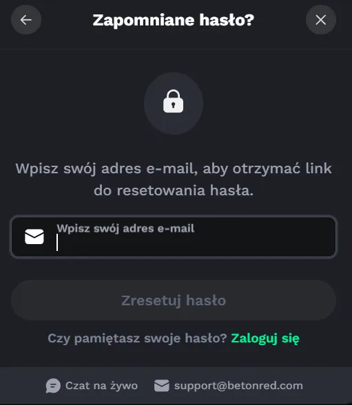 Rejestracja w BetOnRed i pierwsze logowanie